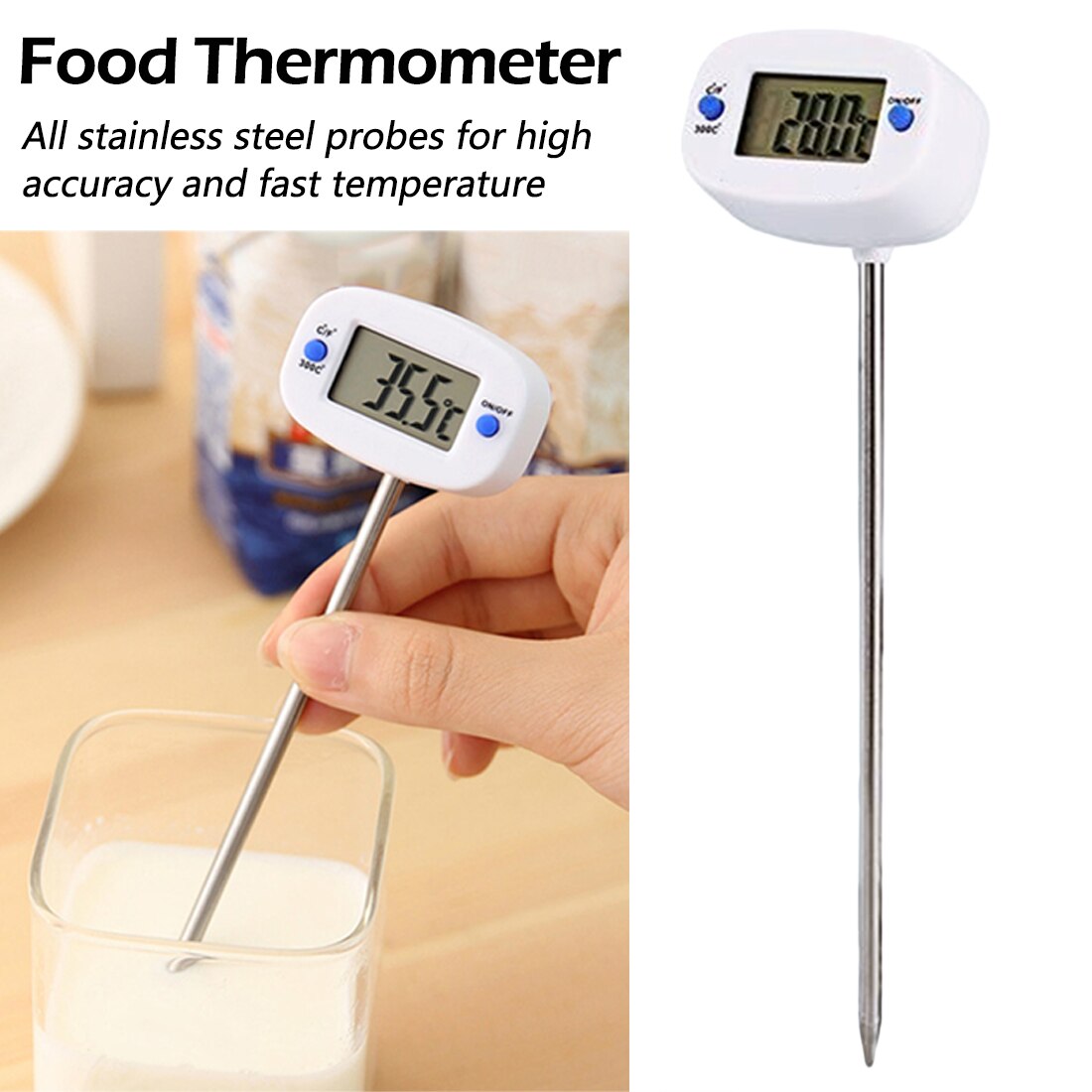 Bbq Chocolade Oven Draaibare Digitale Voedsel Koken Thermometer Melk Water Olie Elektronische Sonde
