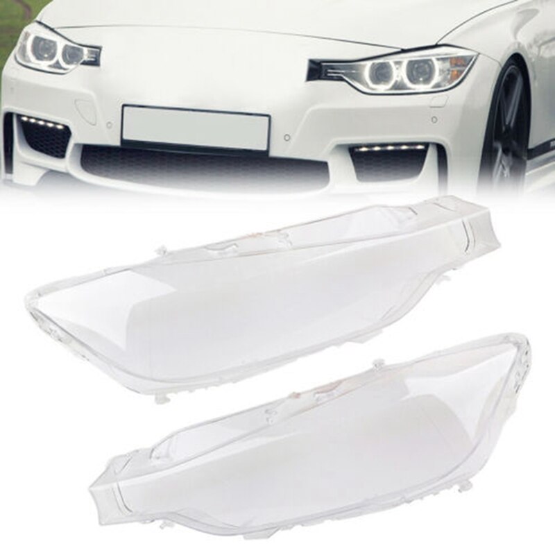 2x Car Headlight Glass Headlight Lens Shell Cover for BMW F30 F31 3 Series Left &amp; Right