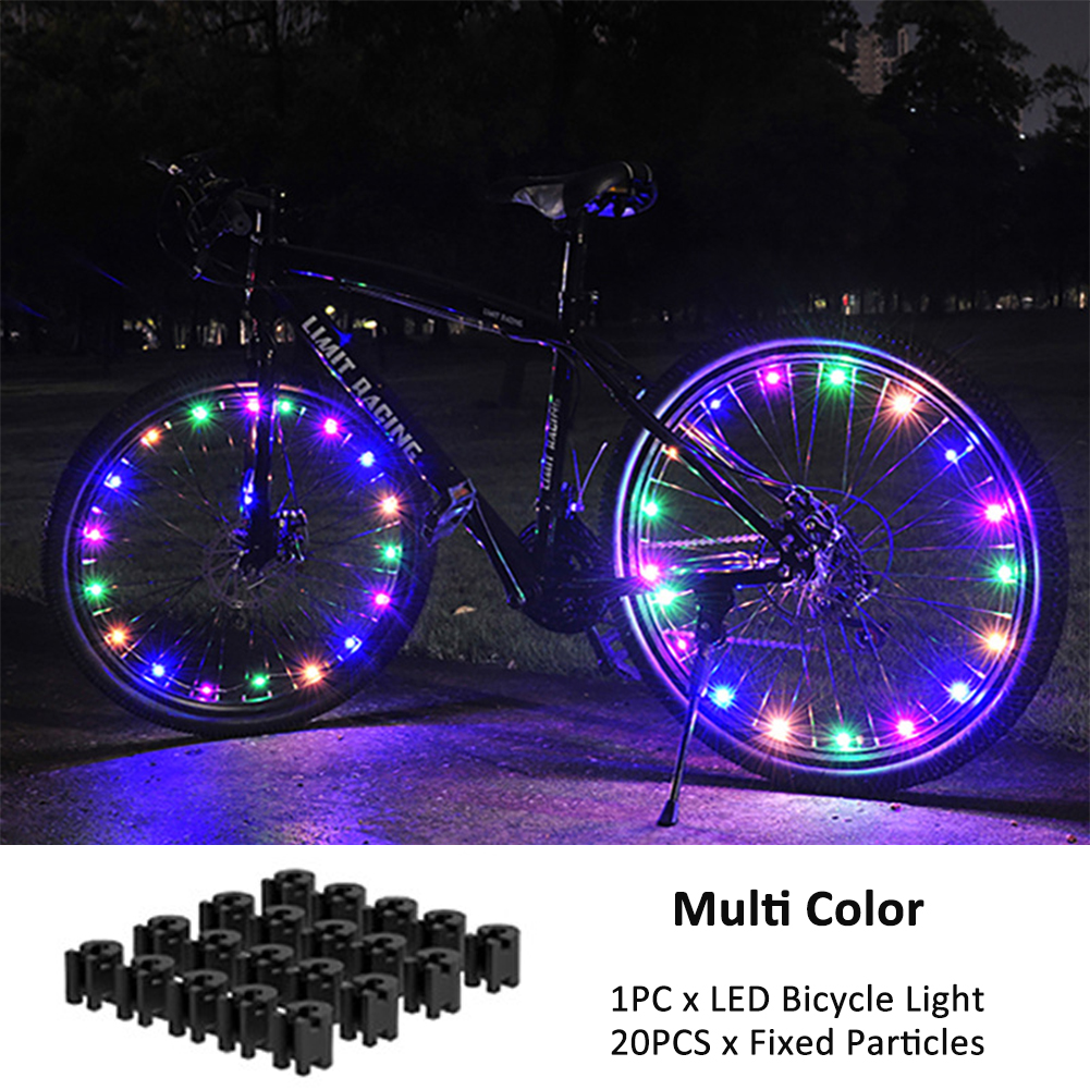 Luces de rueda de bicicleta, luces de decoración de cuadro de bicicleta de montaña, luces de radios de bicicleta, luces de rueda de bicicleta de conducción nocturna, lámpara de válvula: Blanco