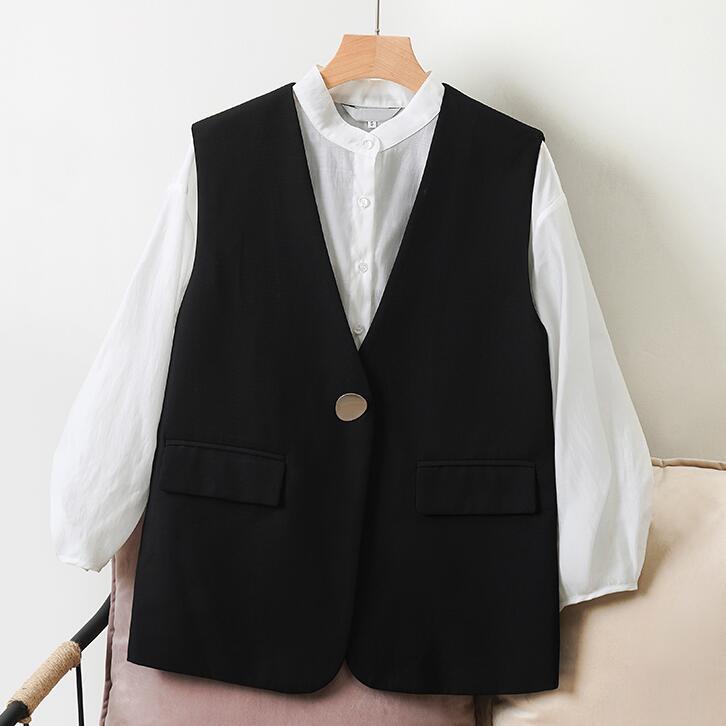 2002 forårs klassisk vest kvinder jakkesæt vest ærmeløse fritidsjakker overtøj kontor dame slim vest vest  a182: Xl