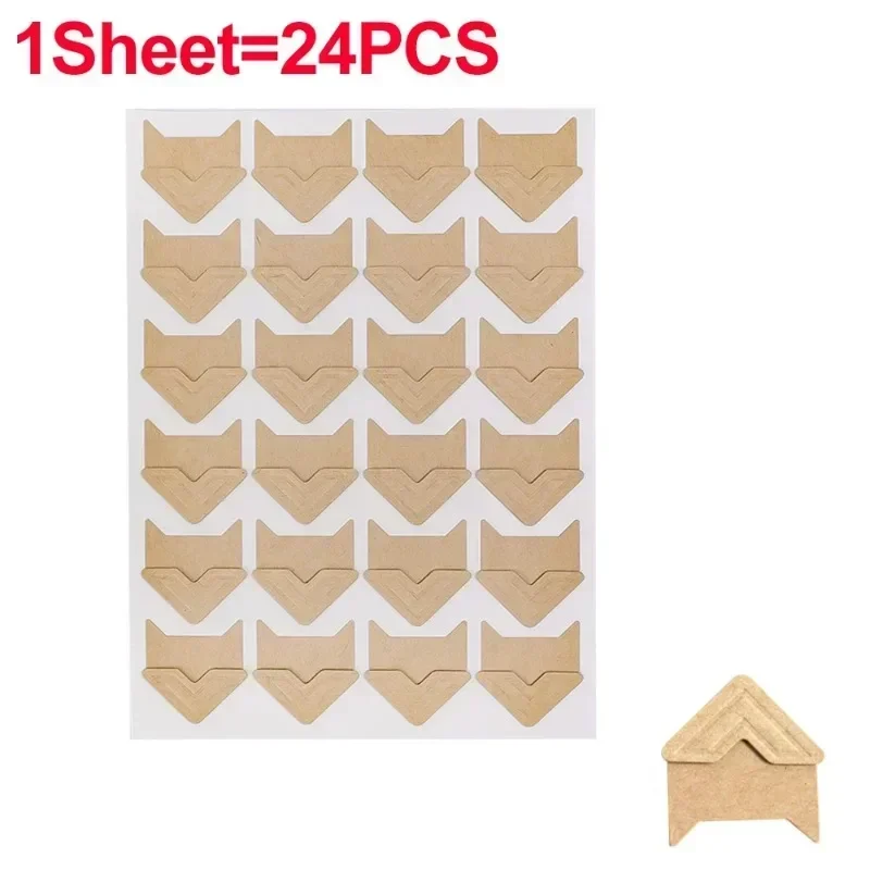 24/240 Uds. Álbumes de fotos pegatinas de esquina pegatinas de papel Kraft de esquina Vintage Scrapbooking DIY álbumes de fotos decoración pegatinas: Rojo