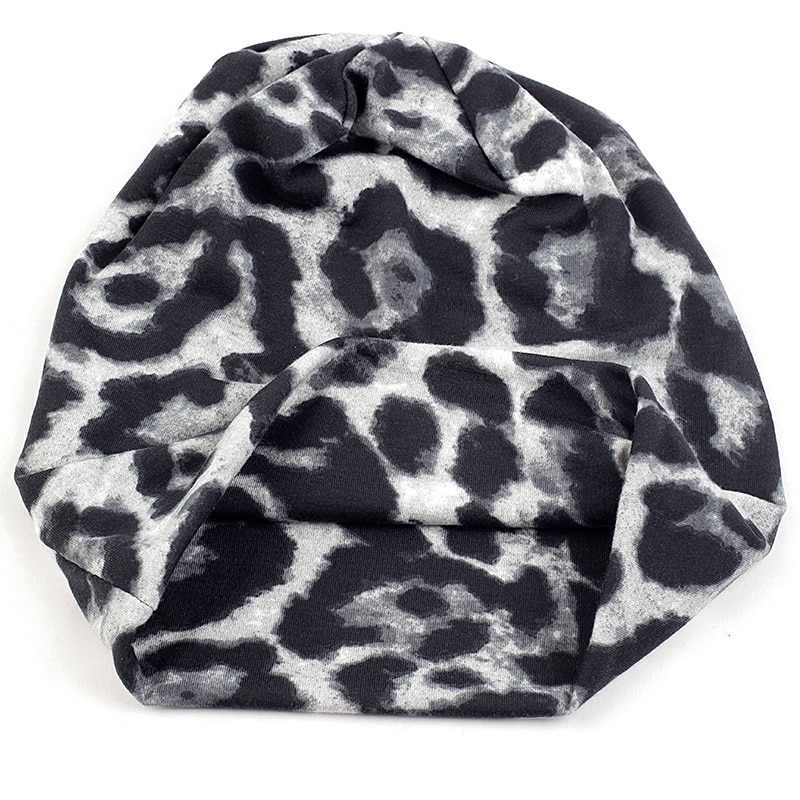 Geebro vinterhatte til kvinder mænd leopard blød bomuld polyester slouch huer hatte unisex hip hop hatte og kasketter