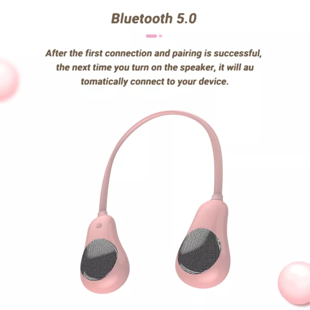 Neck Bluetooth Speaker Wearable Wireless Bass Surround Stereo Portable bluetooth player With Microphone Outdoor Sports Speaker