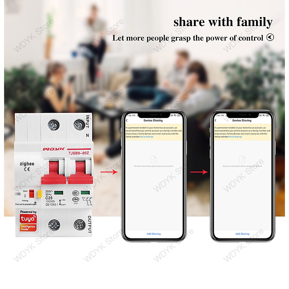 Tuya zigbee 2P Smart circuit breaker remote control no distance limit compatible Alexa echo google Assistant for Smart Home