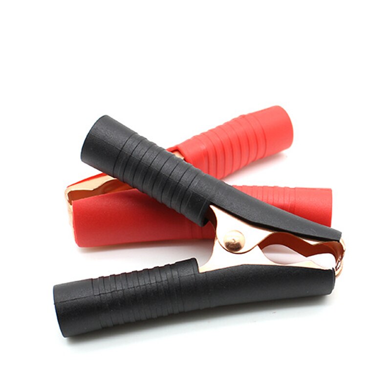 Pinzas de cocodrilo para coche, pinzas de batería, 2 piezas, 100A, color rojo y negro