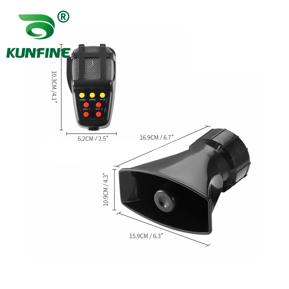 KUNFINE-bocina de 12V y 100W para coche, con 7 bocinas de sonido para motocicleta, alarma de camión, silbato de policía con altavoz: 7 Tone