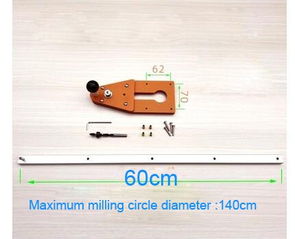 Circle Cutting Jig for Electric Hand Trimmer Wood Router Milling Slotting Trimming Machine Milling Round Plate Woodworking Tools: 60cm set 1