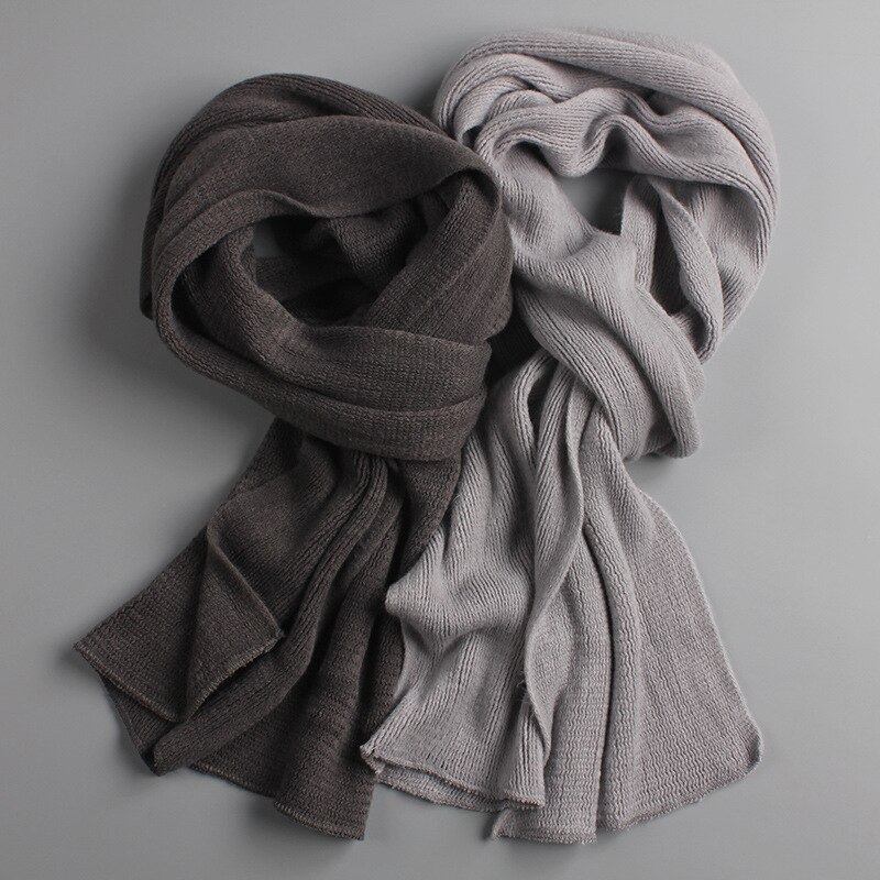 Écharpe en cachemire doux pour homme et femme, Style japonais, foulard au toucher, noir, bleu marine, classique, rouge, hiver