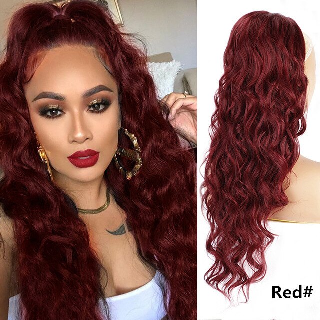 Antoniah Long Wavy Drawstring Ponytail Clip in Ponytail Extensions Black Wrap Around Ponytail Synthetic Hairpiece for Women