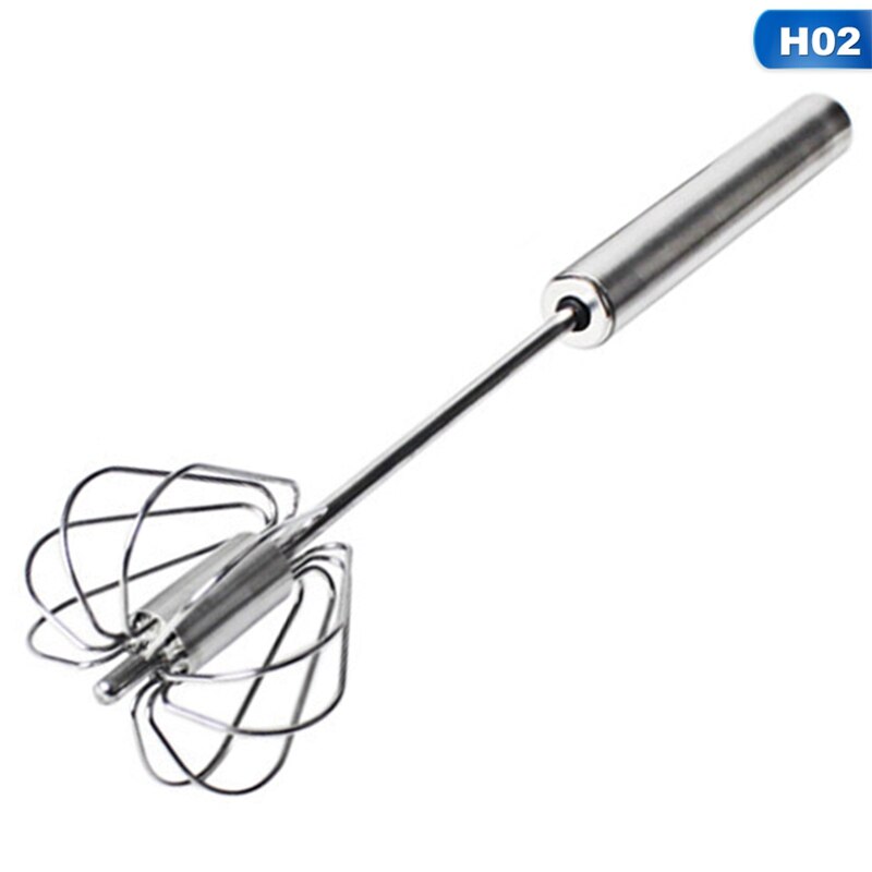 Semi-automatic Egg Beater 304 Stainless Steel Egg Whisk Manual Hand Mixer Self Turning Egg Stirrer Kitchen Accessories Egg Tools: HG47524H02 12 inch