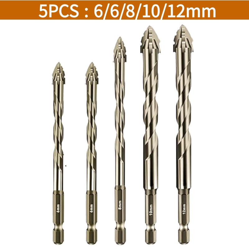 Juego de brocas excéntricas de diente de sierra de cuatro flautas, 12 Uds., 3-12mm, para baldosas de hormigón, cerámica, perforación de madera, juego de brocas para mampostería, herramientas