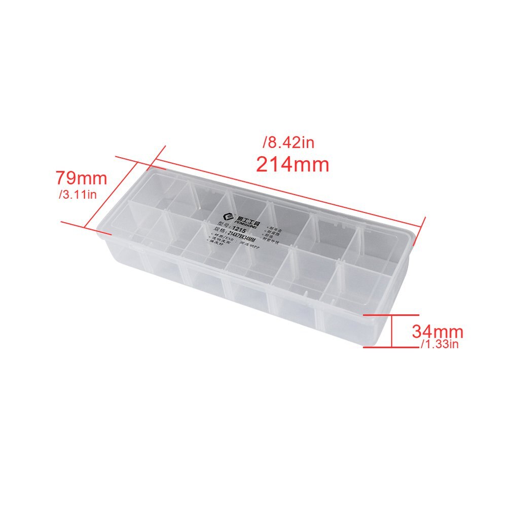 1223 Plastic Tool Box Transparent Toolbox Electronic Components Screw Storage Box Electronic Plastic Parts Tool Boxes