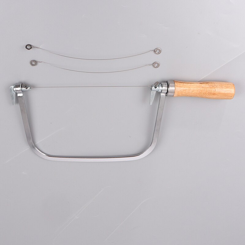 Wooden Stainless Steel String Cutter Saw With 2 Strings For Diy Soap Candle Wax