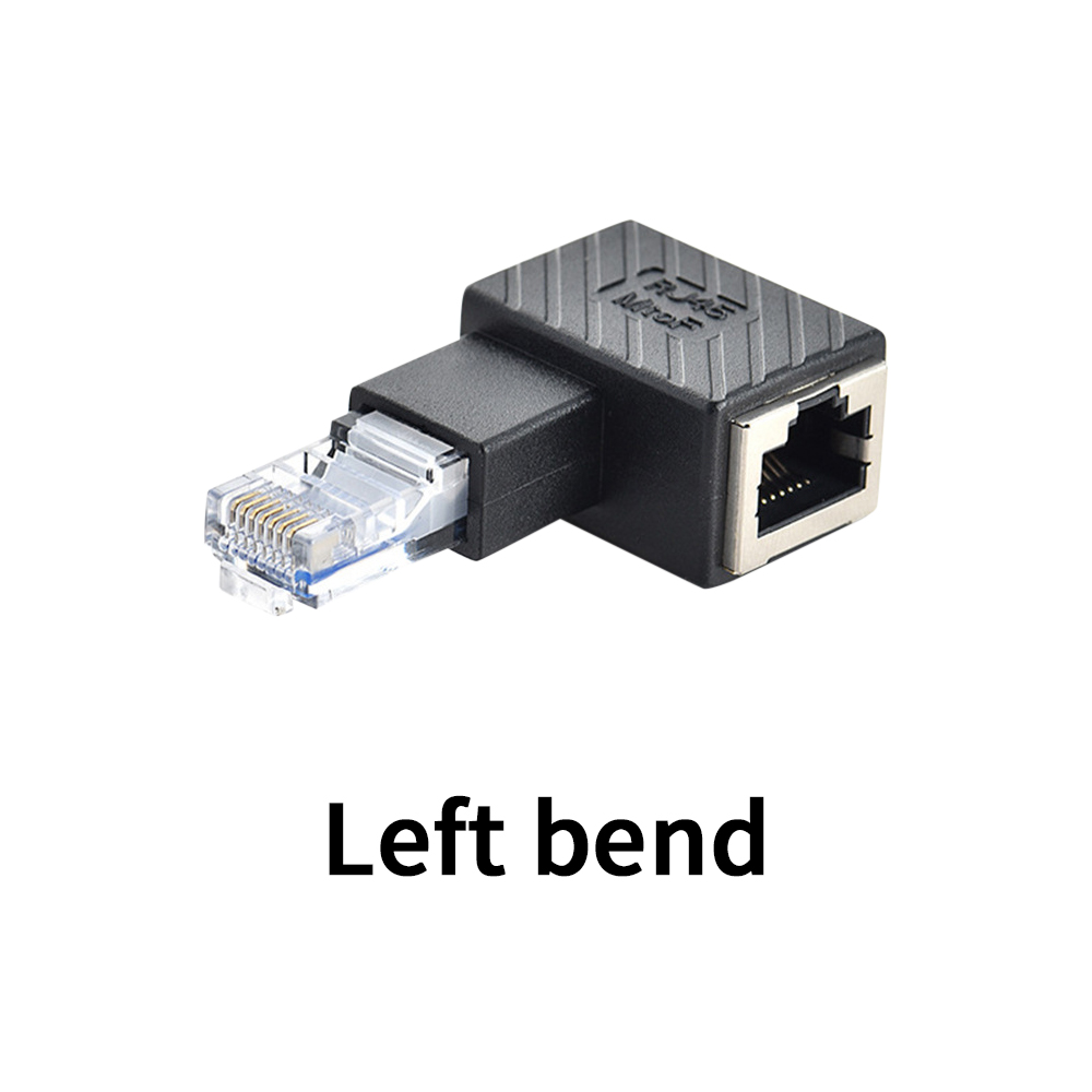 RJ45-Stecker auf Buchse, Konverter, 90-Grad-Winkelverlängerungsadapter für Katze5, Katze6, LAN, Ethernet, Netzwerkkabel, Anschlussverlängerung: Weiß