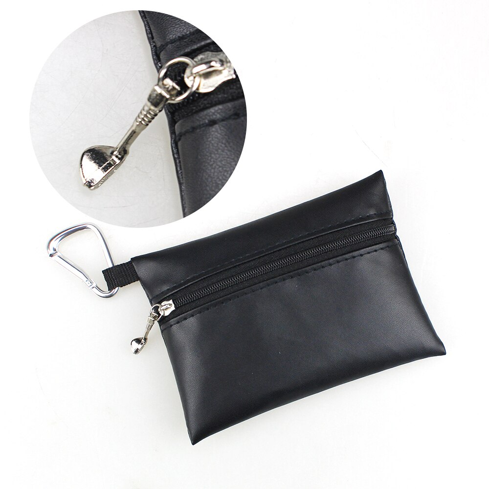 KOFULL-bolsa pequeña portátil de bolsillo para pelotas de Golf, bolsa de cuero PU con 5 piezas de Tees de madera, accesorios
