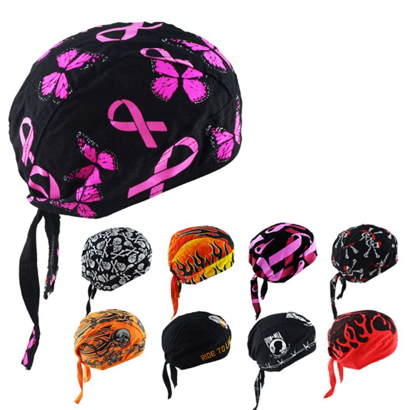 Unisex motorcykel biker kraniet cap beanie hip hop dans sommerfugl print bandana hat hjelm liner hoved wrap justeret pirat tørklæde
