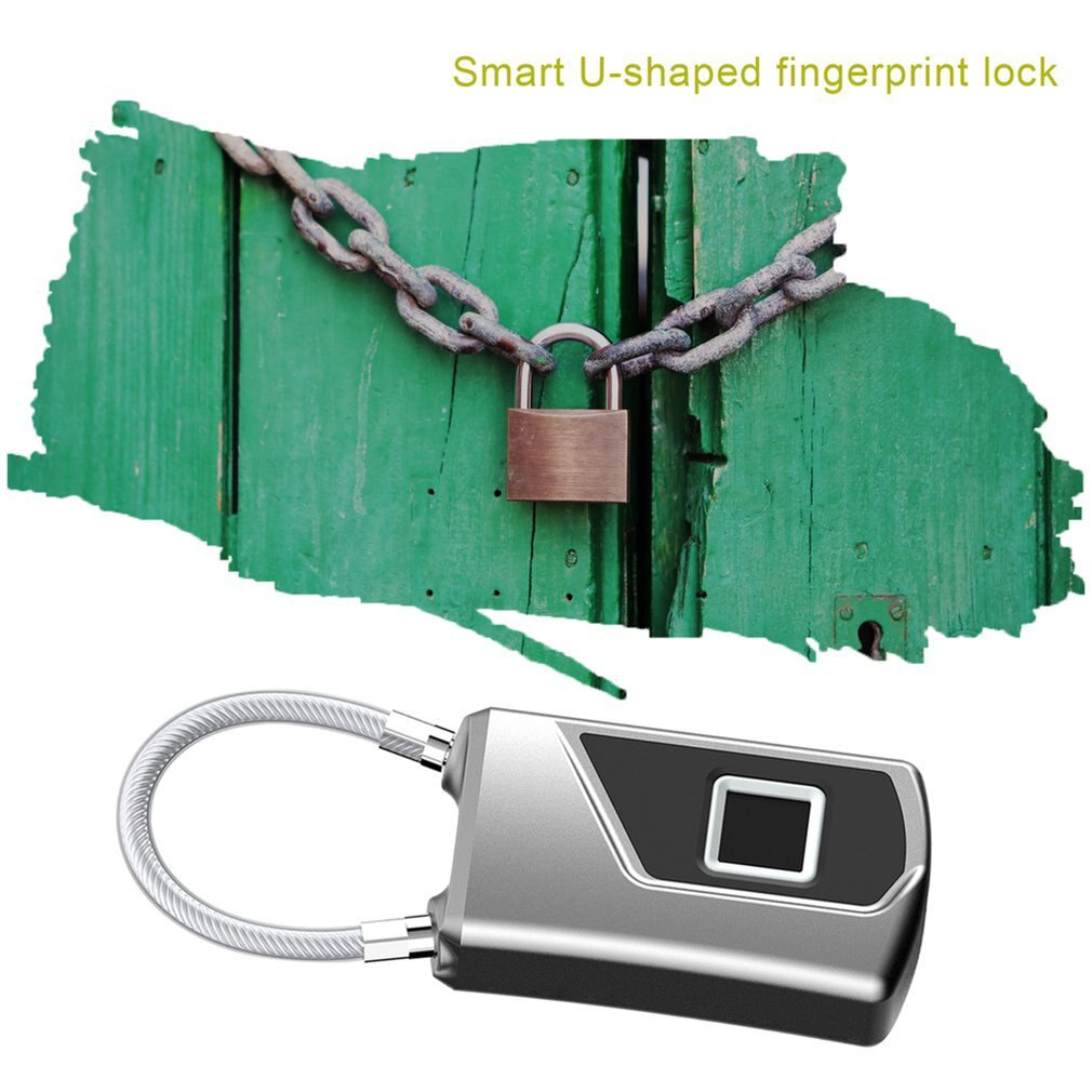 L1 Pure Fingerprint Unlock Smart Fingerprint Door Lock Safe Padlock USB Charging Waterproof Keyless Anti-theft Lock