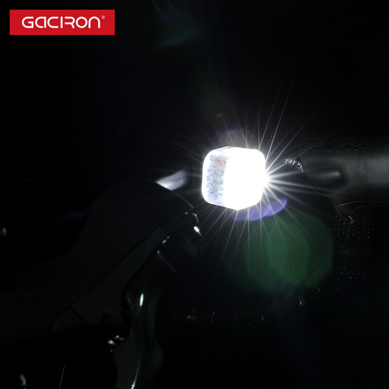 GACIRON-luz frontal de advertencia para bicicleta, linterna de seguridad para bicicleta de montaña, a prueba de lluvia, recargable por USB
