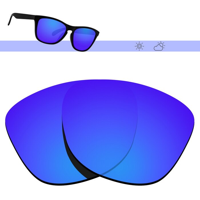 Glintbay polariserade ersättningssolglasögonglas för oakley frogskins-flera alternativ: Djupblå spegel