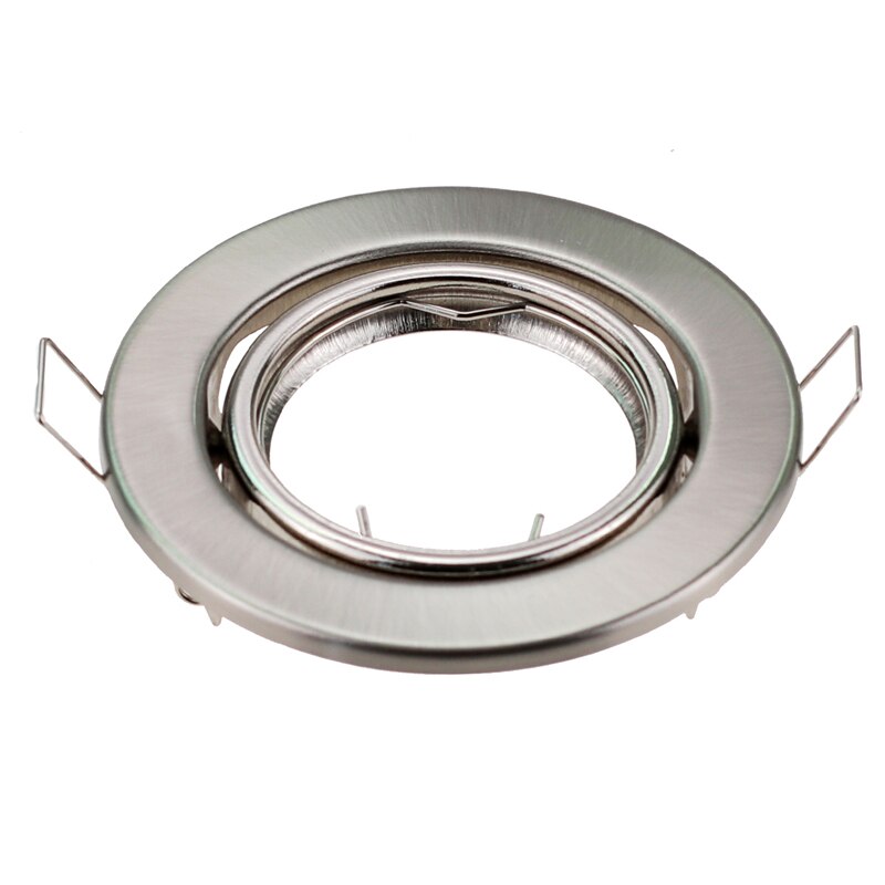 Rund nikkel innfelt ledet taklys justerbar ramme  MR16 gu10 pære armatur downlight holder