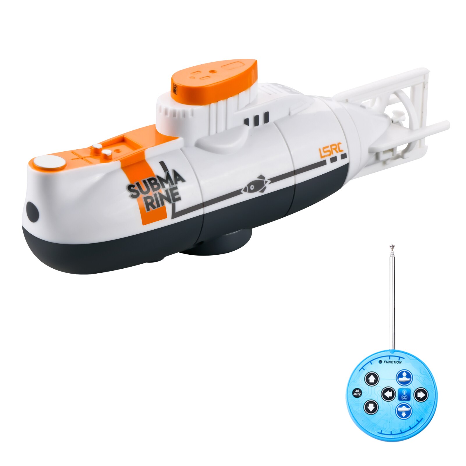 Rc Boot Mini Rc Submarine Afstandsbediening Boot 360 ° Roterende Simulatie Model Waterdichte Duiken Rc Speelgoed Voor Kinderen: WHITE