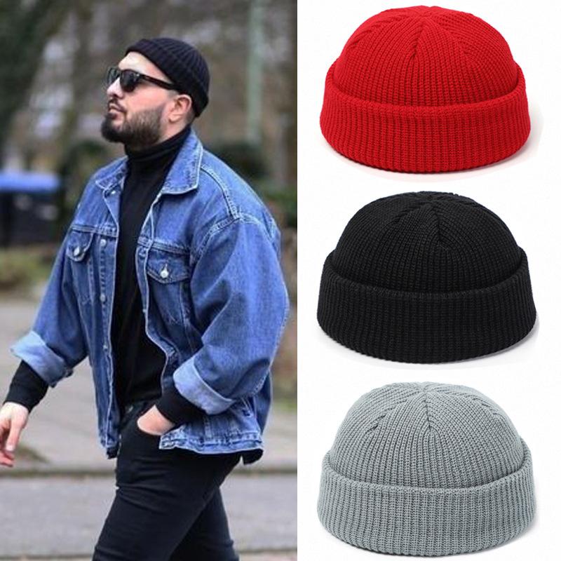 Gebreide Hoeden Voor Vrouwen Gildkruid Mannen Beanie Hat Winter Retro Brimless Baggy Meloen Cap Manchet Docker Visser Mutsen Hoeden Voor mannen