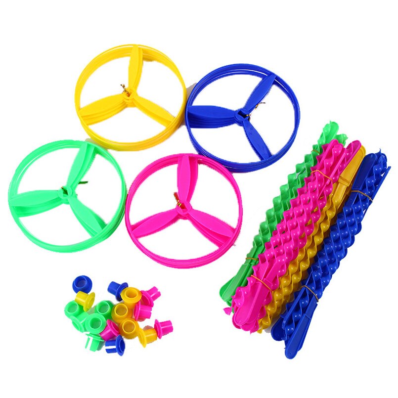 80PCS Children Outdoor Bamboo Dragonfly Flying Toys Saucer Safety Colorful Kids Educational Funny Sports Classic Fly Toy