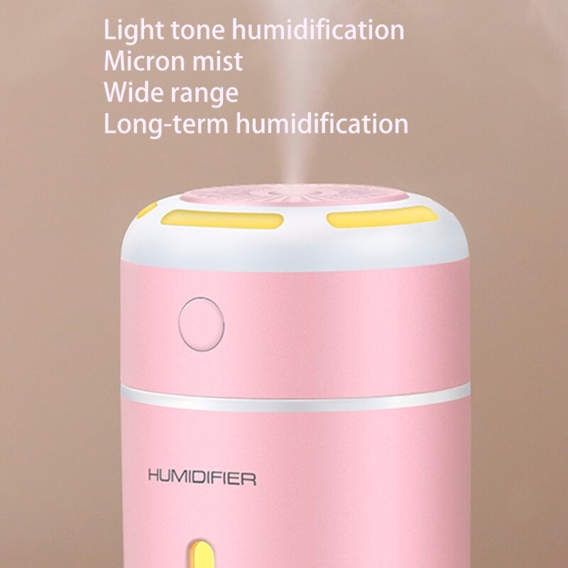 Portable 230ML Humidifier Ultrasonic USB Aroma Essential Oil Diffuser Air Purifier Freshener Romantic Color Night Lamp
