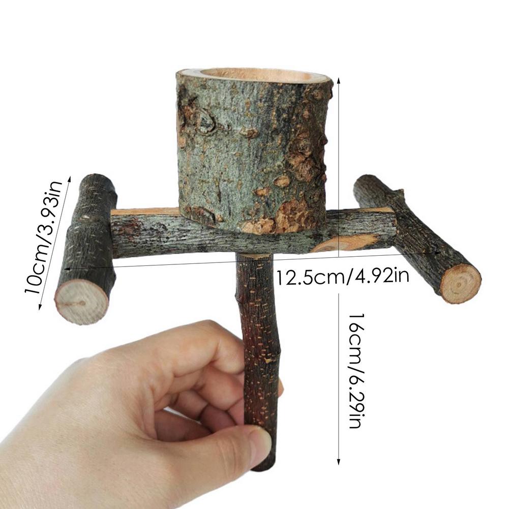 Bird Perch Feeder Pet Bird Table Perch Stands Wooden For Small Medium Bird Parrot Budgies Parakeet Cockatiel Cockatoo Conure Lov