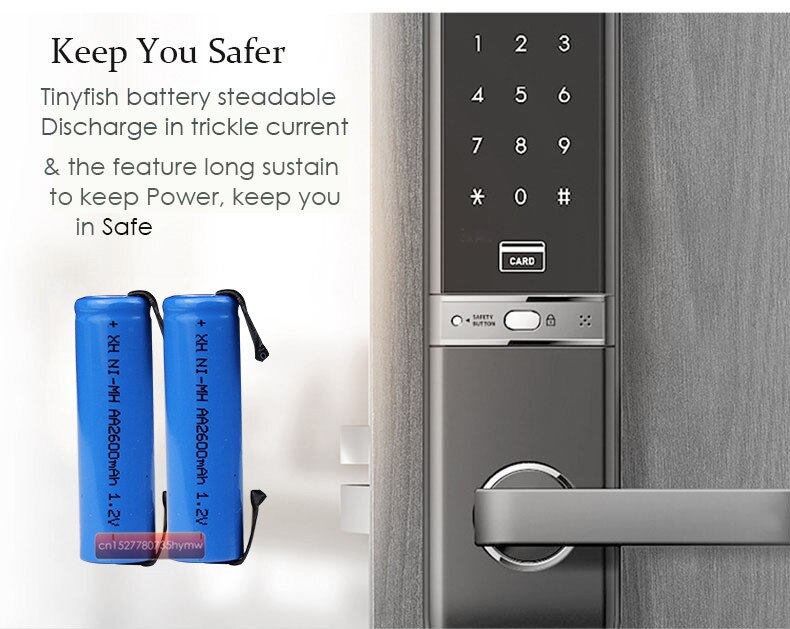 1.2V AA rechargeable battery 2600mah 2A ni-mh nimh cell blue shell with tabs pins Braun electric shaver toothbrush