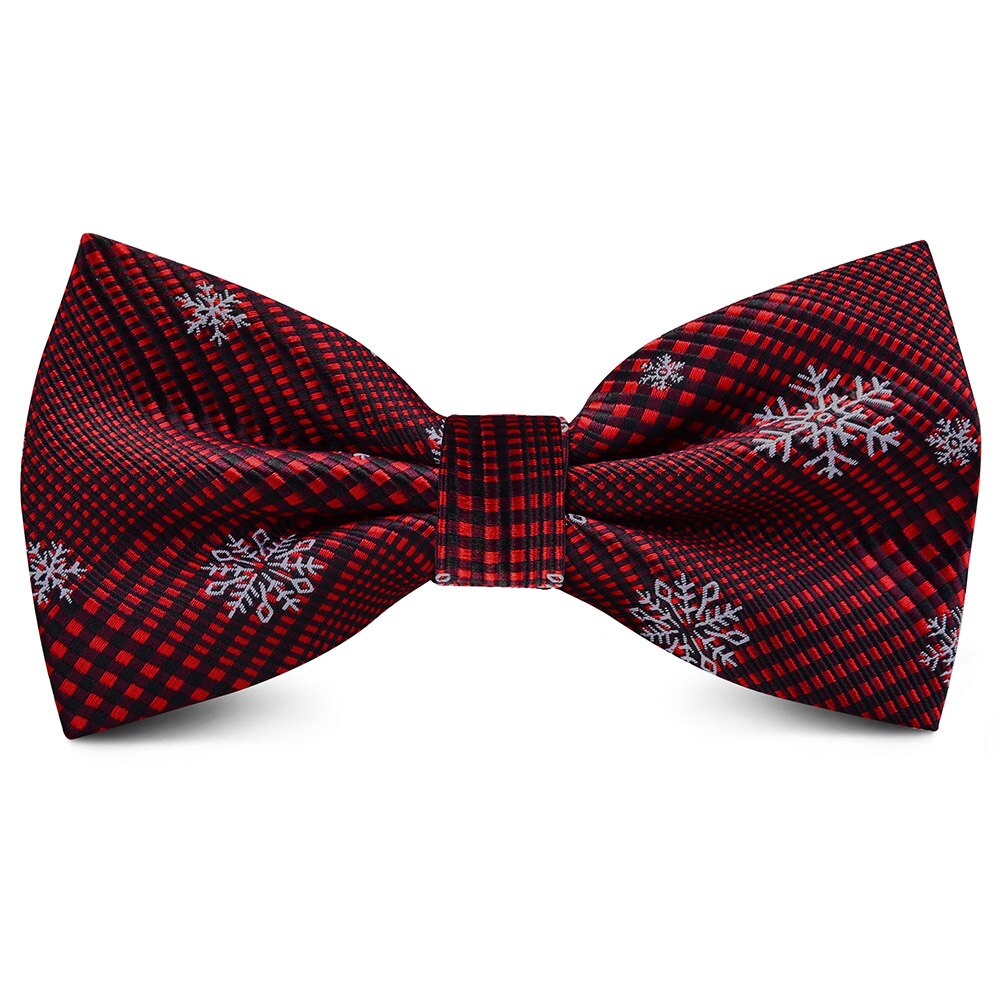 GUSLESON Double Fold Men's Christmas Bow ties Festival Theme Bowties Pre-Tied Neckwear Snow Tree Pattern Novelty Bow Tie: 18
