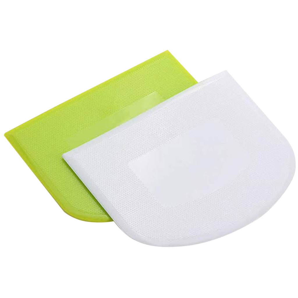 25 # Plastic Cake Spatel Deeg Mes Cutter Butter Batter Schraper Decorating Plain Gladde Rand Spatel Bakken Gebak Tool: 2 Pc