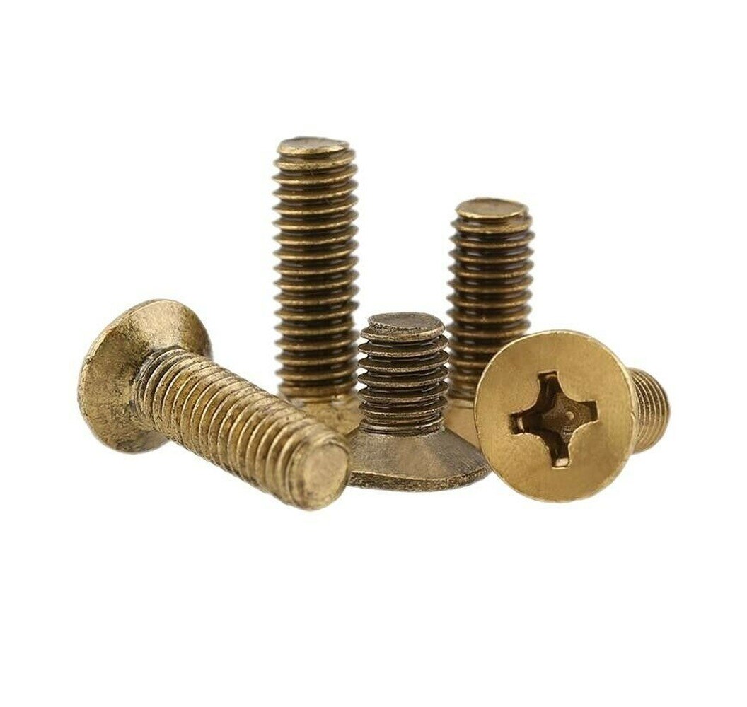 50 stuks  m2 m 2.5 m 3 koperen verzonken kruiskopschroeven / platkop kruiskopschroeven