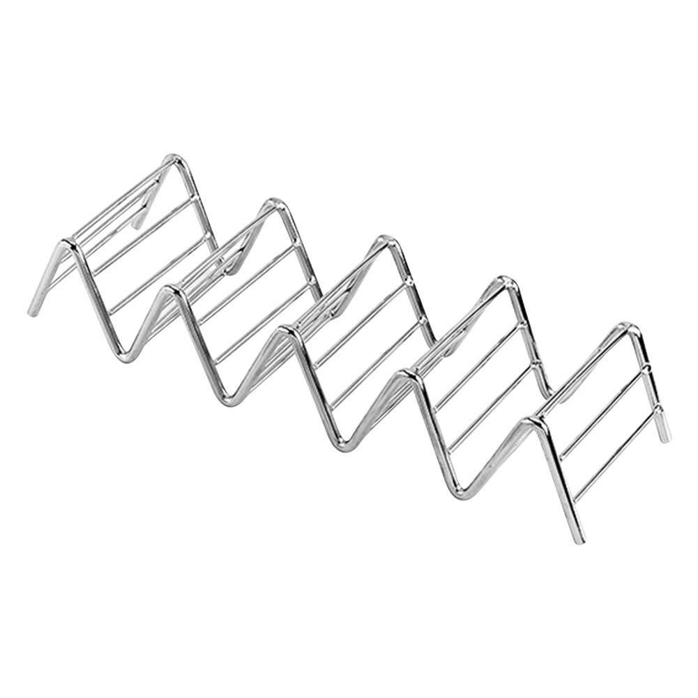 Wave Shape Hard Rack Stand Stainless Steel Taco Stand Mexican Pancake Taco Holder Rack Shelf Practical Kitchen Household Tools: 4 grid