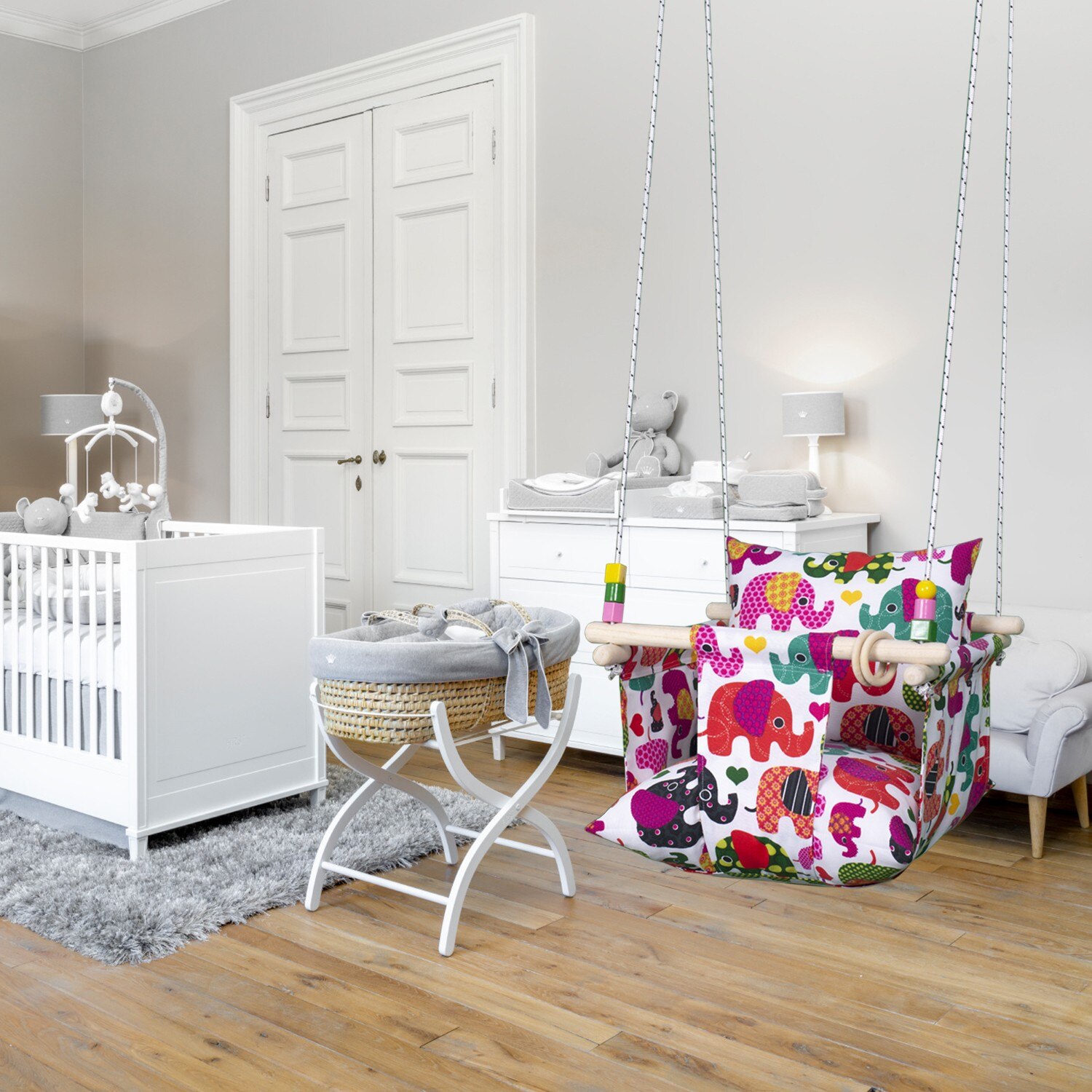 Seizoen Unisex Baby Schommel Hangmat Baby Patio Scenic Houten Kind Katoen Olifant Stof Linnen Stof Thuis Type Olifant Patroon hangmat