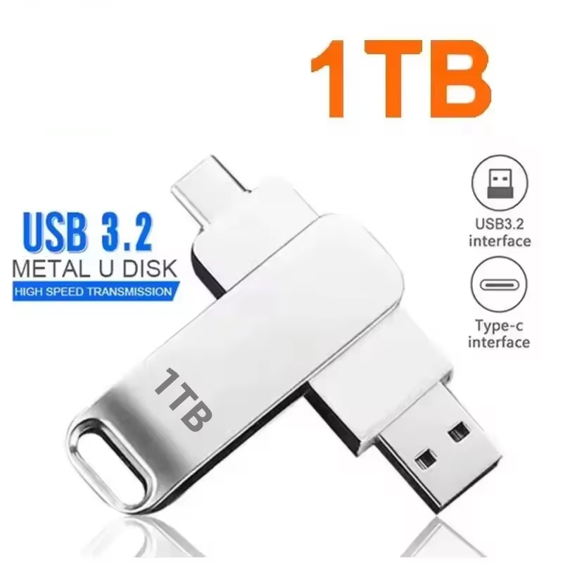 16TB USB 3.2 Flash Drives High Speed Transfer Metal Pendrive Memory card Pendrive Flash Disk Memoria Waterproof Stick: black