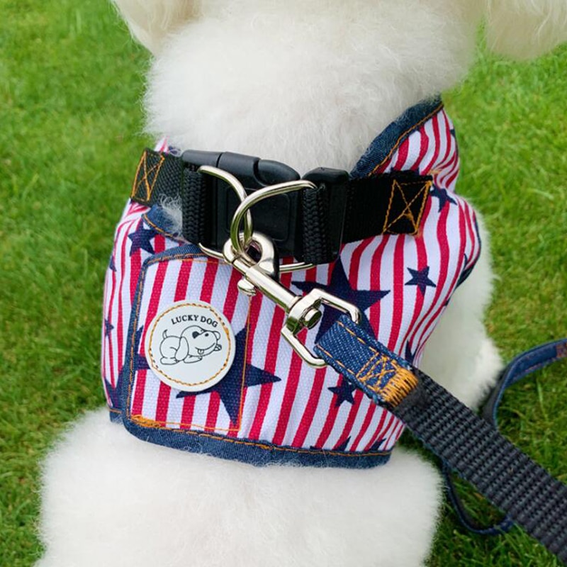 Atmungsaktive Streifen Haustier nutzbar machen Tarnung Hund Weste Welpen Leinen Kleine Hunde Leine einstellen Für Chihuahua Teddy S M L XL