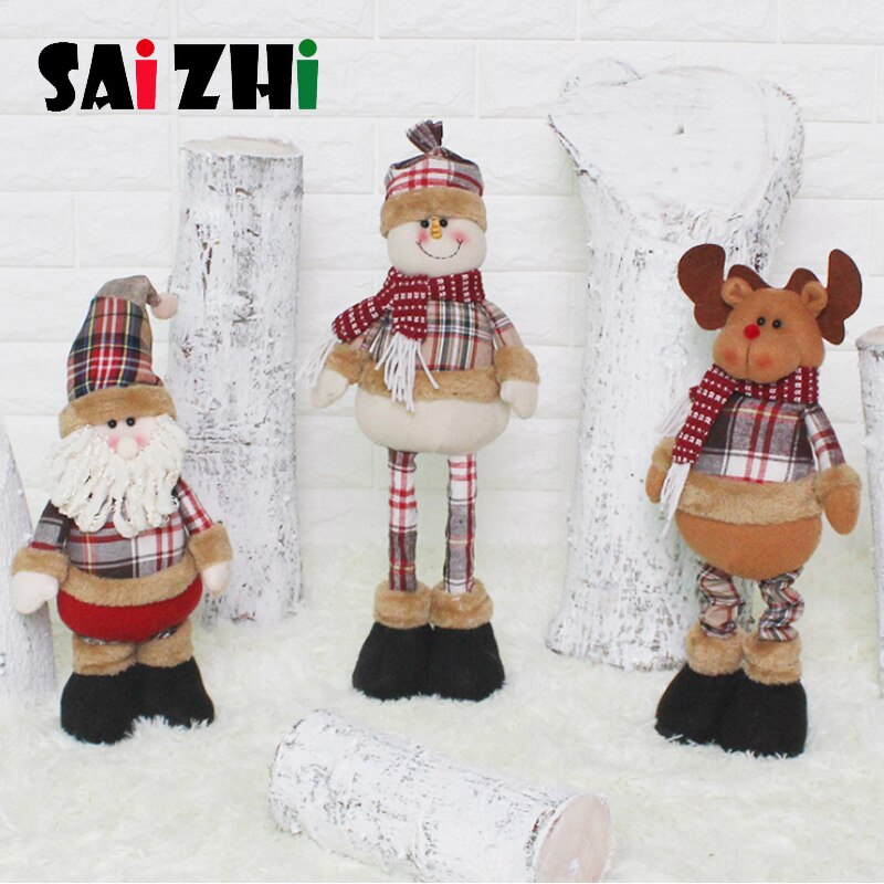 Saizhi jul strækbar julemanden snemand rensdyr teleskopisk dukke dekoration juletræ hængende ornamenter vedhæng