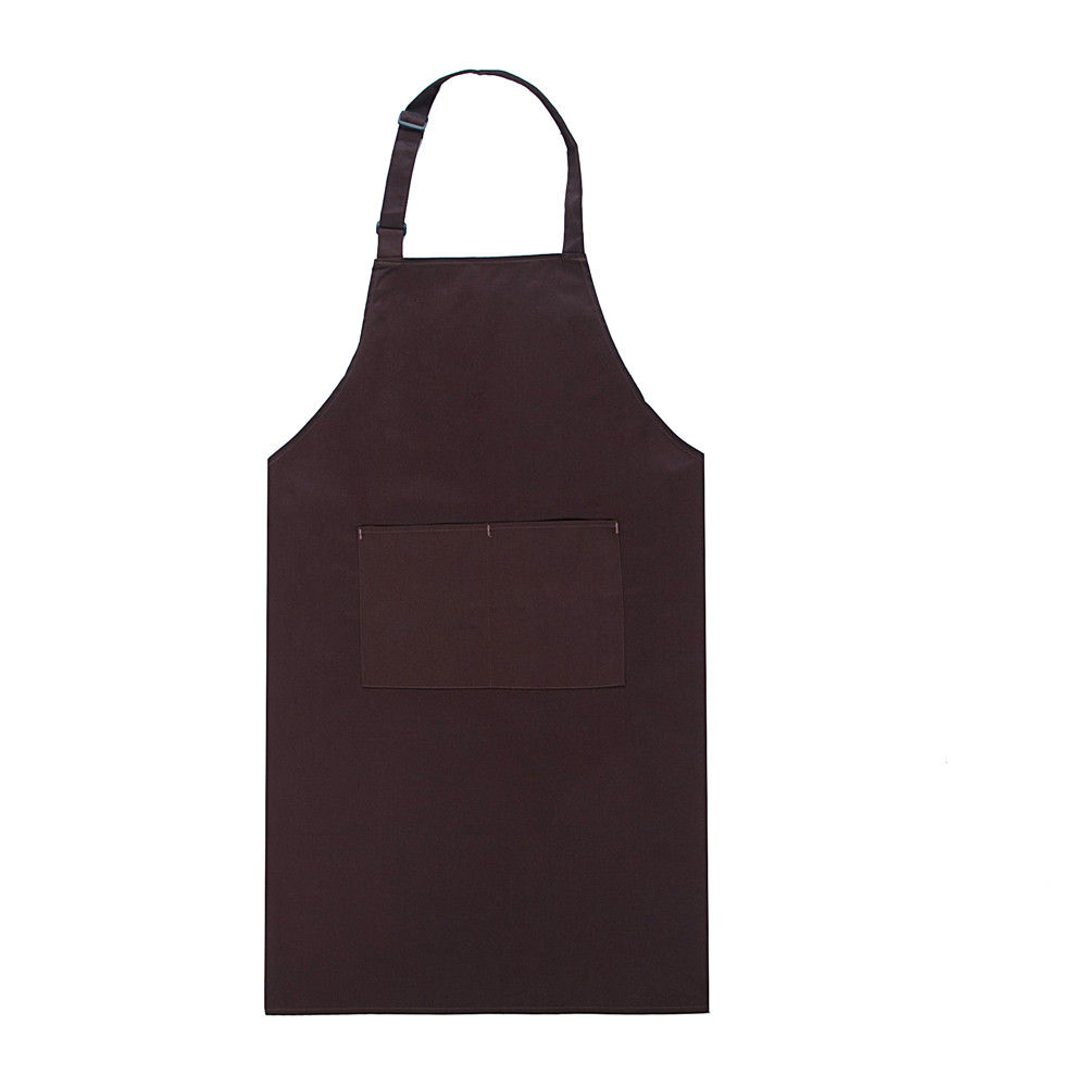 6 farve mad service kok arbejdstøj justerbar grime hals bbq forklæde restaurant bageri hotel tjener kok arbejd uniform: Brun