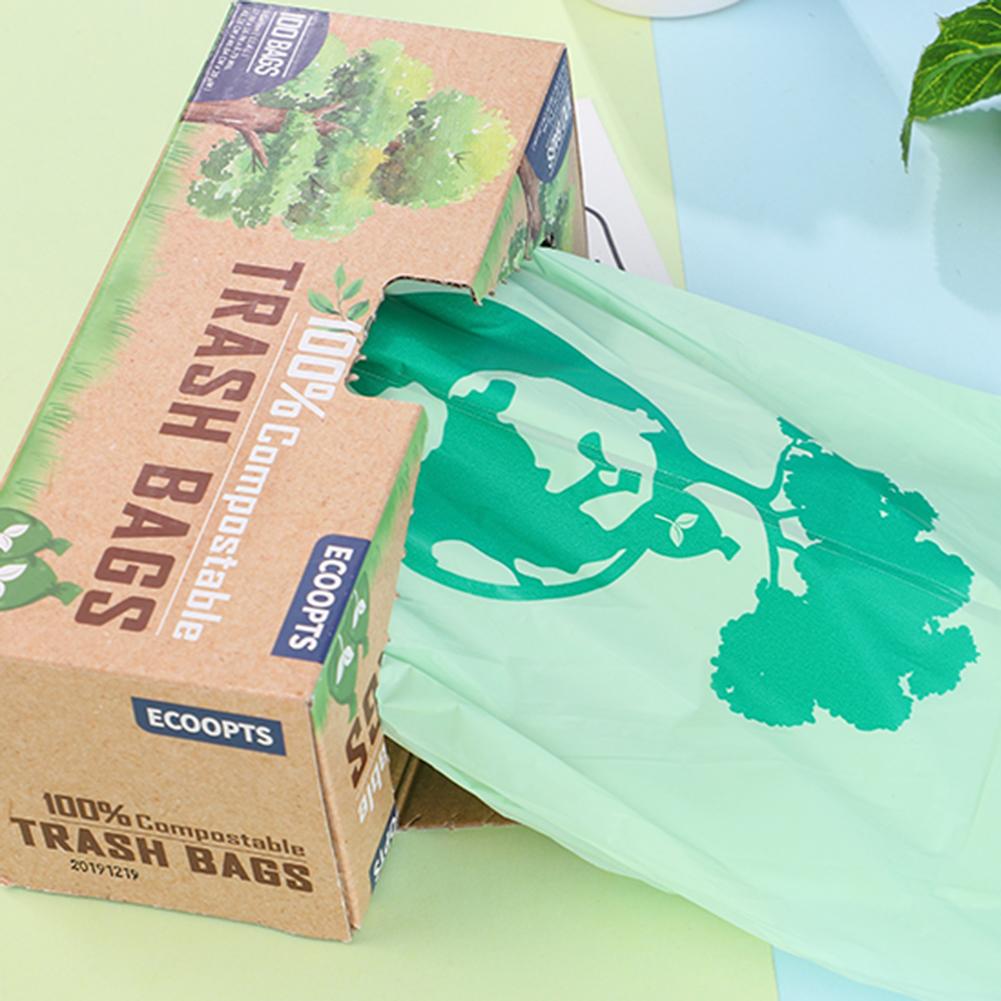 100pcs/Bag Compostable Trash Bags Small Kitchen Compost Trash Bags, Food Scrap Yard Waste Bags , Bathroom Office Car Garbage Bag