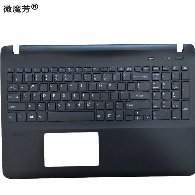 Näppäimistö sony vaio svf 152 fit 15 svf 15 svf 153 svf 15e valkoinen/musta us kannettava tietokone c kuori kämmentuen suojus