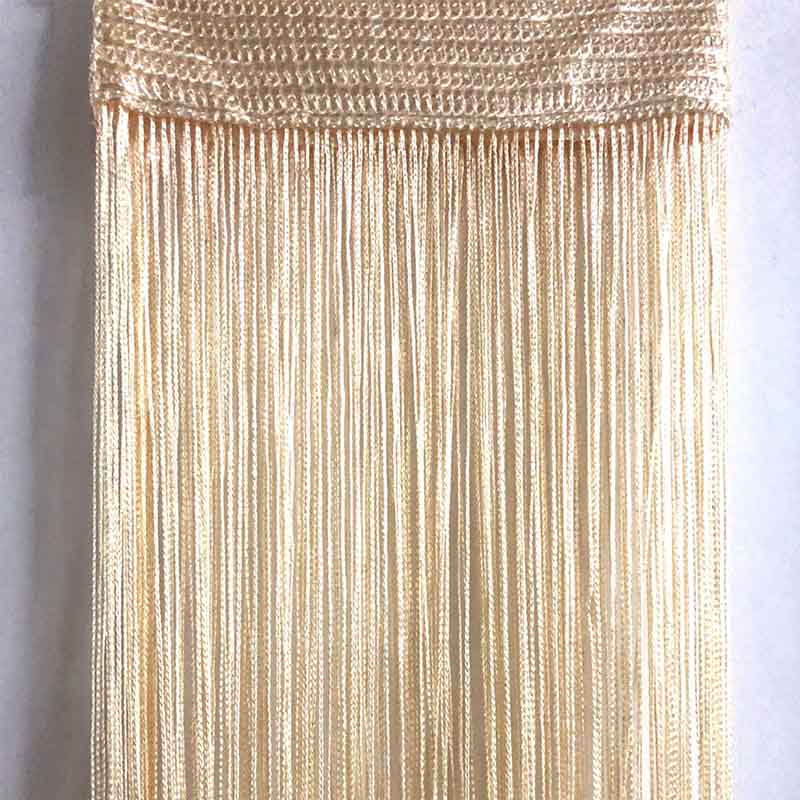 Cortinas de red de gasa de cuerda, paneles de cortina de ventana de 200cm, barra superior, ranura única, gran , 1 ud.: Beige