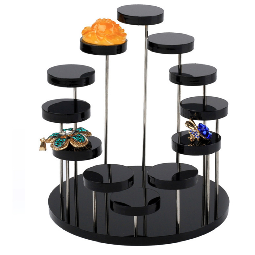 Multi-Layer Acrylic Ring Display Rack Earring Holder Pendant Gemstone Showcase Jewelry Display Stand Desktop