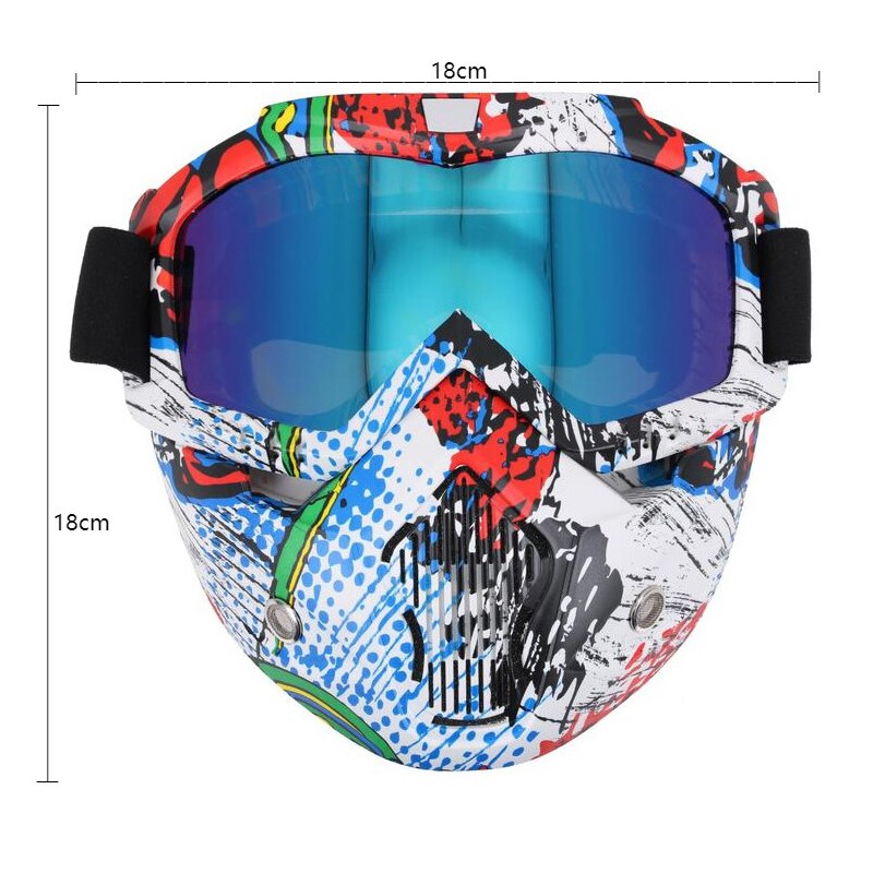 Motorcrossbrillen ski sneeuwscooterbrillen heren dames motorcross race beschermende brillen sneeuwscooterbrillen met mondfilter