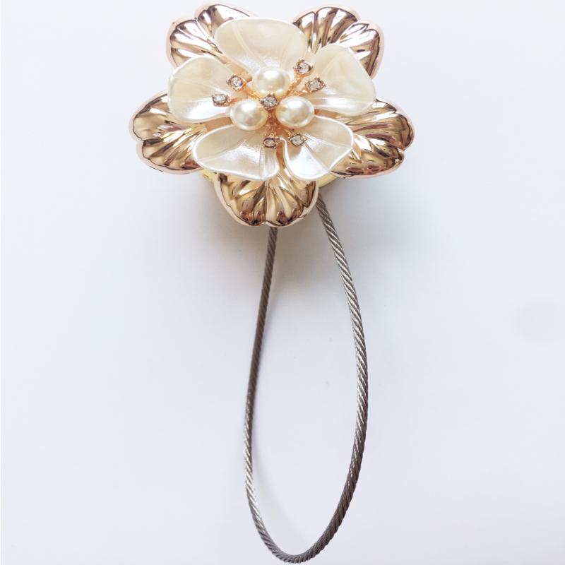 1pc gouden zilveren bloemendraadgordijnen met magneetsluiting, magnetische gordijnhouder, gordijnbandaccessoires