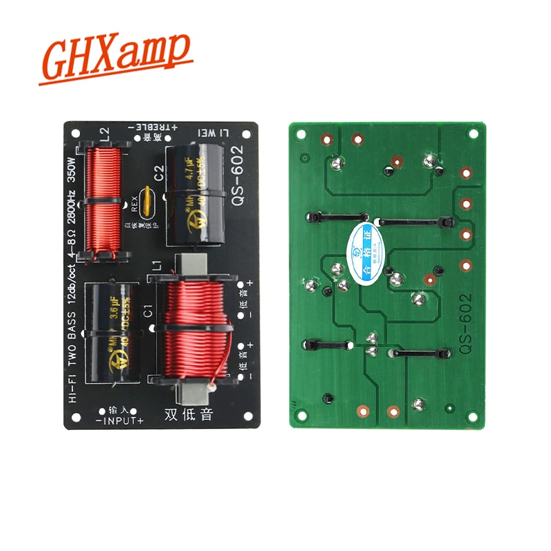 GHXAMP 350W Treble + Dual Bass 2 Way Crossover Luidspreker Frequentie Divider Voor 4-8Ohm Speaker Filter 12dB 700W 2PCS