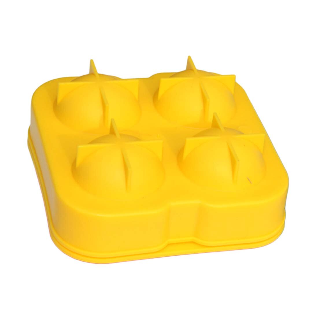 Silicon Mold Ice Cube Ball Maker Form For Ice Party Tray Round Ball Capacity Reusable Silicone Forms Ice Tools: Yellow