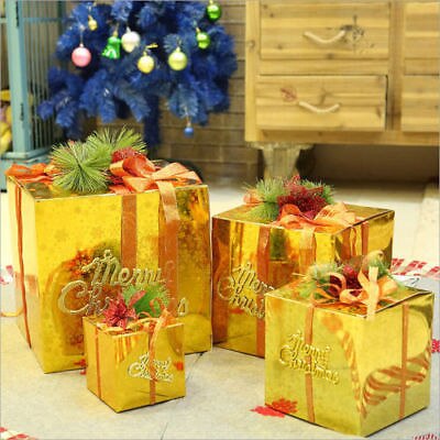 Christmas Eve Box Large Xmas Wrapping Boxes Red Ribbon Lids
