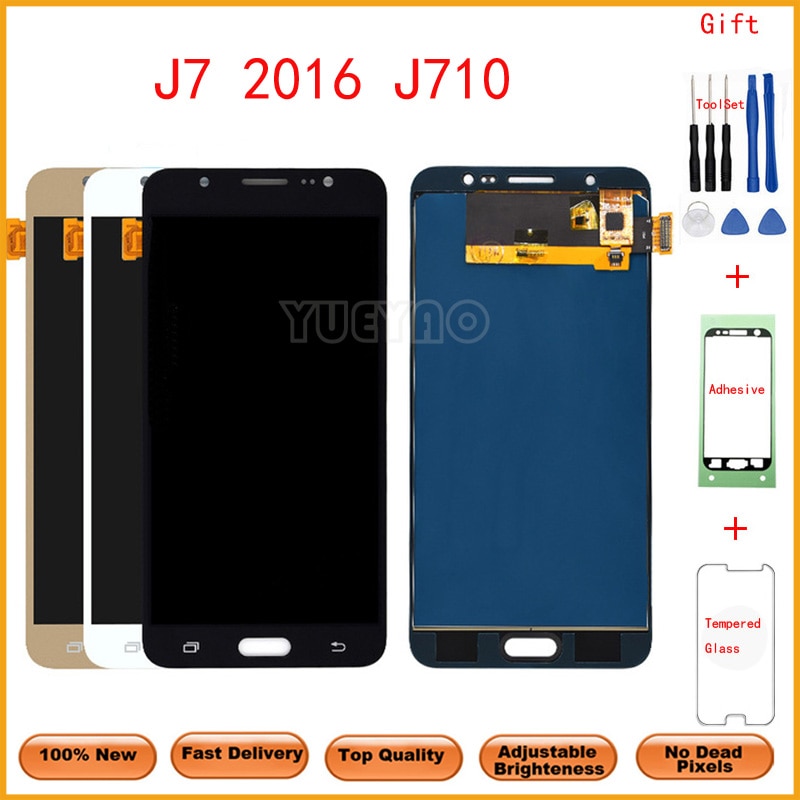 LCD Screen Replacement for Samsung Galaxy J7 J710 - Adjustable Brightness Display + Touch Digitizer Assembly