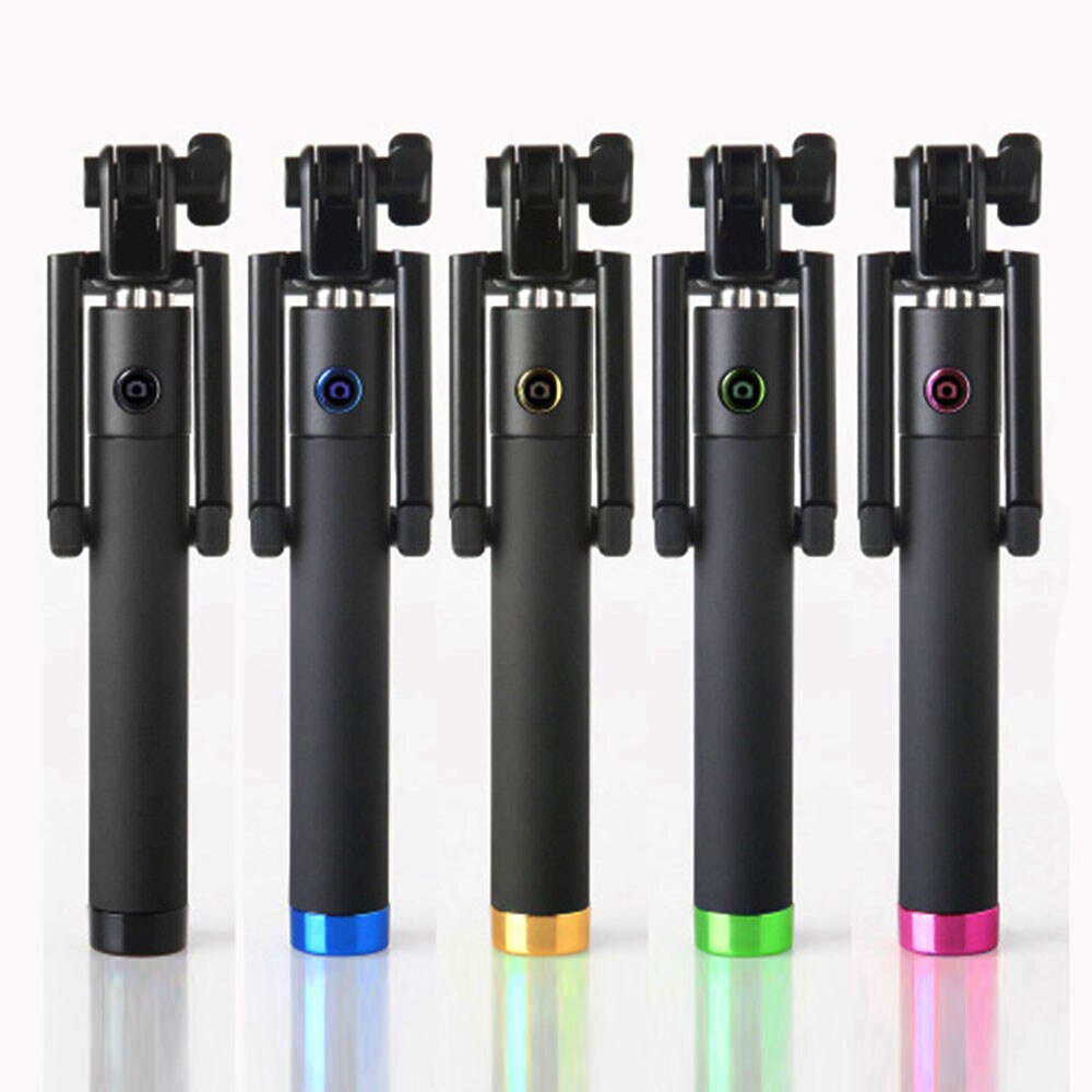 Draagbare Uitschuifbare Monopod Self-Pole Handheld Wired Selfie Stick Voor Iphone Voor Smartphone Mini Draad Controle